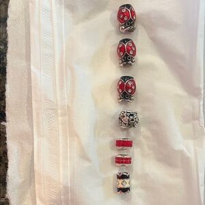 Brighton Red and Silver Beads for Bracelet